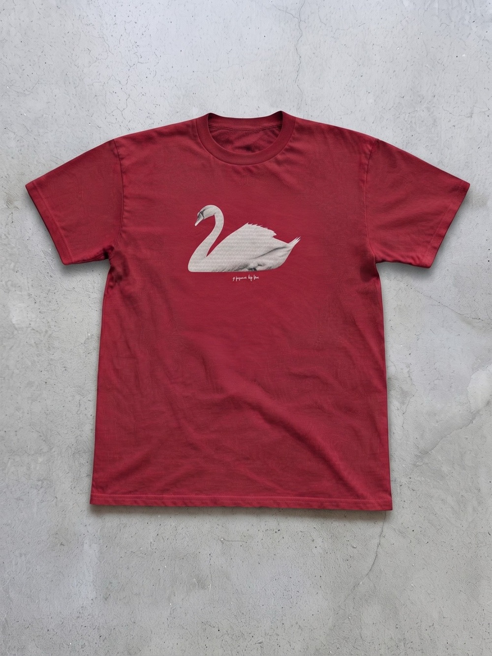Vintage Aesthetic Swan Graphic Red Tee - Gildan Cotton T-Shirt